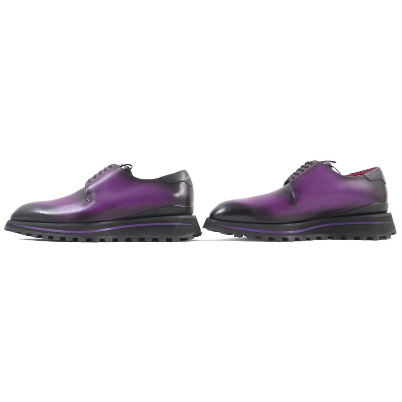 Louis Vuitton Congrès Line Plain Toe Derby Shoes Leather Shoes Purple Gradient