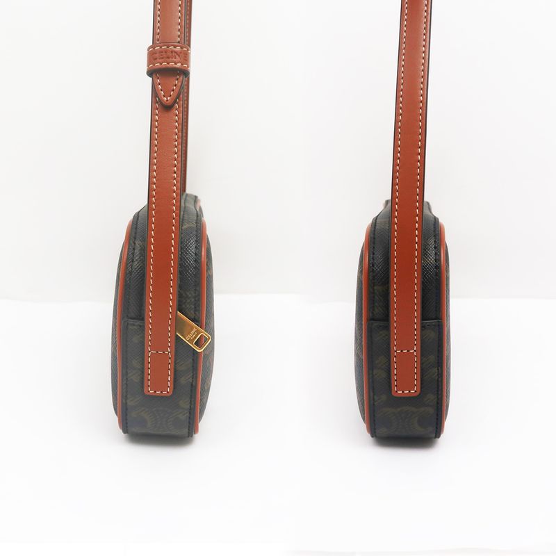 Celine Mini Camera Triomphe Shoulder Bag Pouch Bag Brown Multicolor -