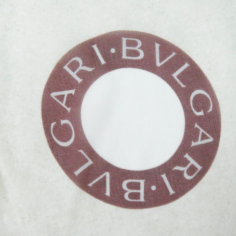 bvlgari 100% Silk Scarf Light Beige Brown Red Women