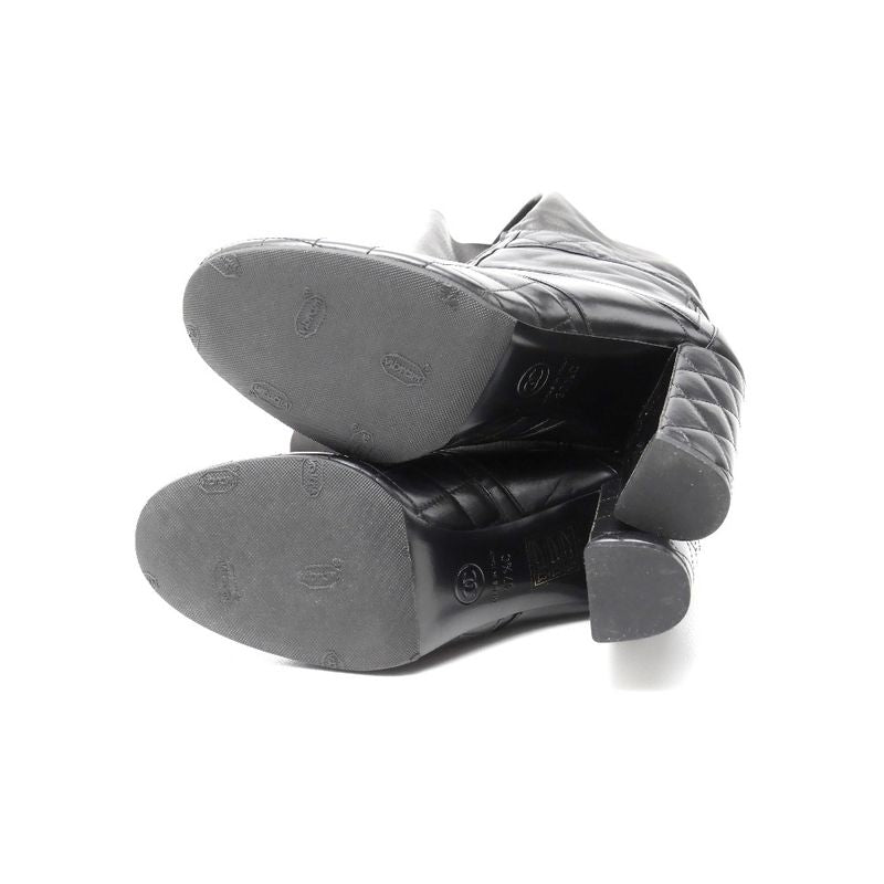 Chanel Boots Size 37 1 2 C Matelasse Long Leather Knee High Boots Cy High Boots