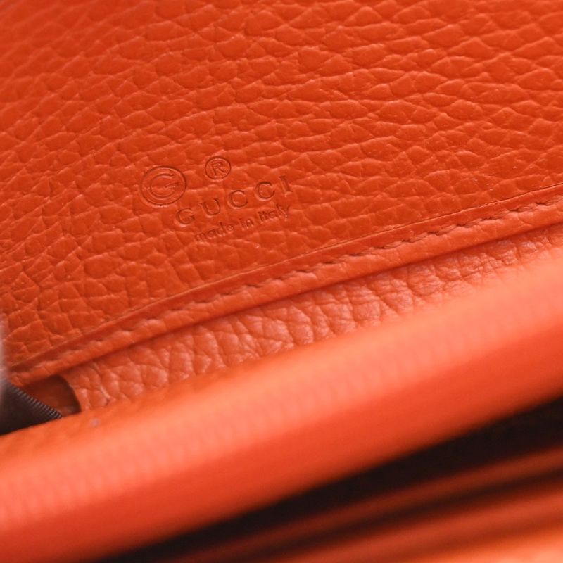 Gucci Long Wallet Round Zipper GG Canvas Leather Orange Beige 33kb040