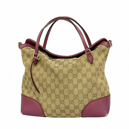 Gucci Handbag GG Canvas 353120 Canvas Brown Pink Gold Hardware Women