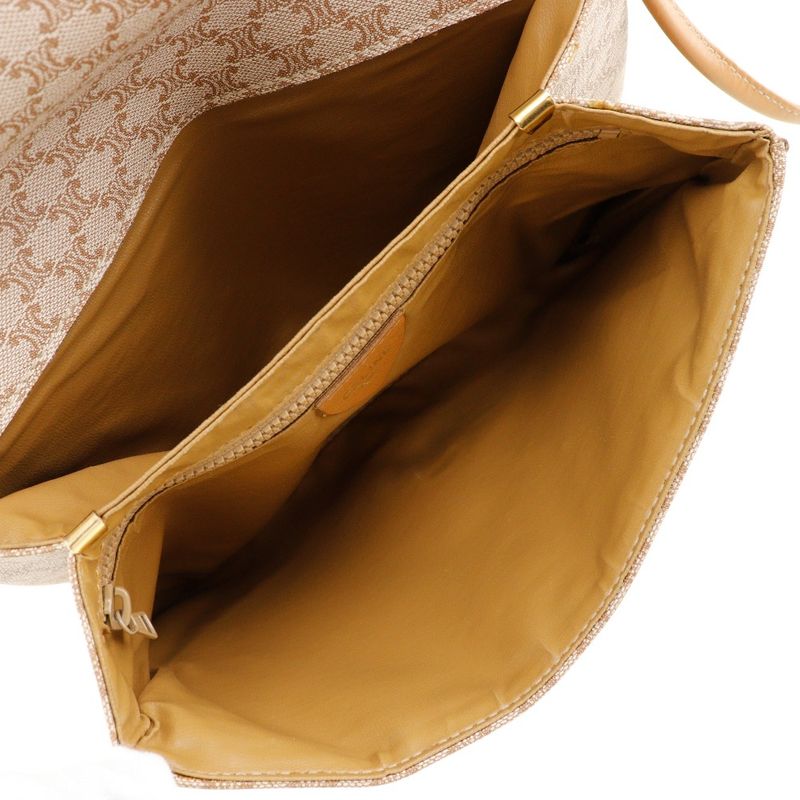 Celine Old Celine Macadam 2WAY Clutch PVC X Leather Beige Ladies Shoulder Bag