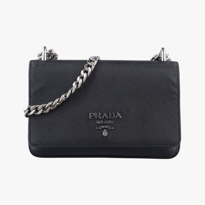 Prada Patina City Chain Black Saffiano Leather 1bd009204