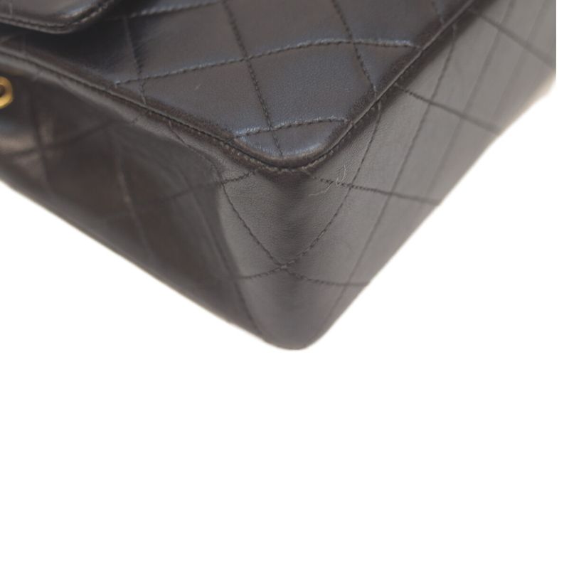 Chanel No 3 Black Lambskin Ghardware Mini Matelasse 17 Chain Shoulder Bag Black