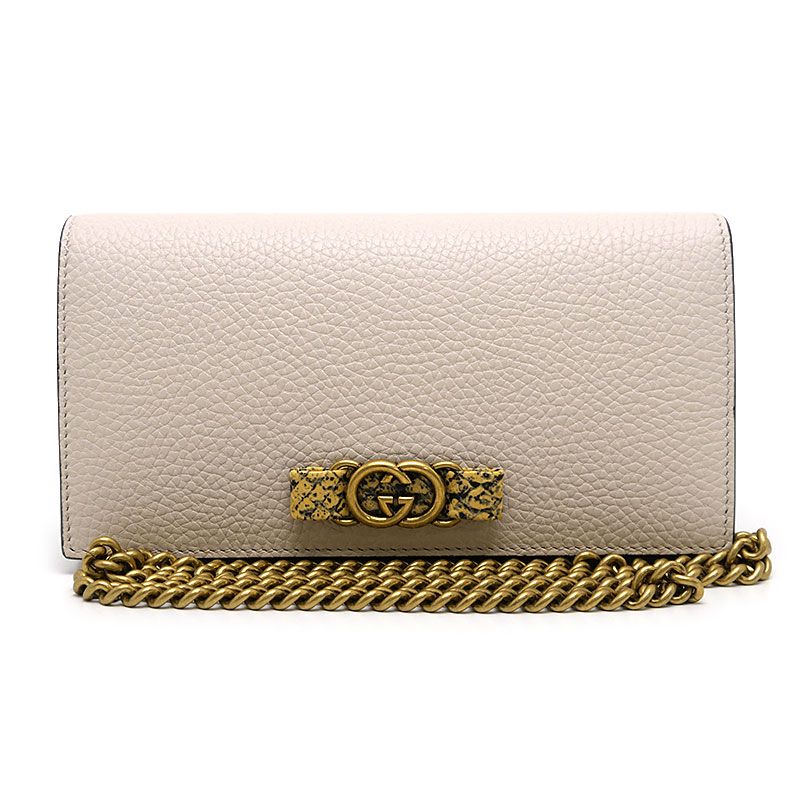 Gucci Interlocking G Chain Shoulder Bag 746056 Beige