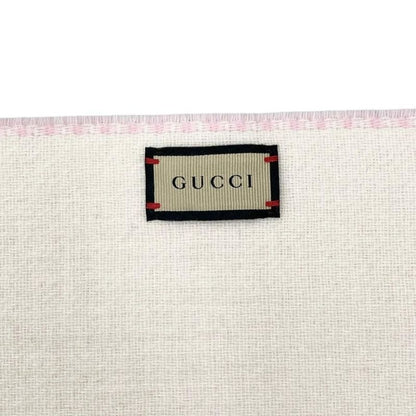 Gucci Scarf Interlocking G Scarf 715497 Wool Cashmere Fringe Pink Beige Gucci