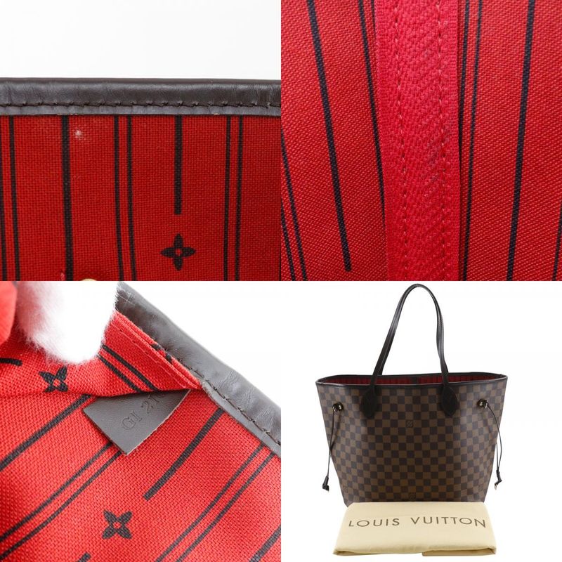Louis Vuitton Neverfull MM N51105 Damier Canvas Brown Gi2102 Ladies Tote Bag