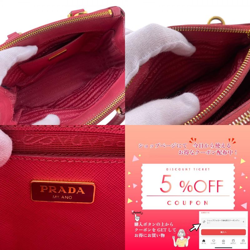 Prada Galleria Mini Handbag Bag Cabasn Brand Pink Ladies