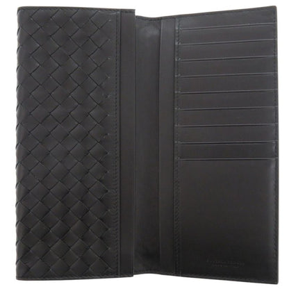 Bottega Veneta Intrecciato Leather Black Long Wallet Long Billfold Black 0926
