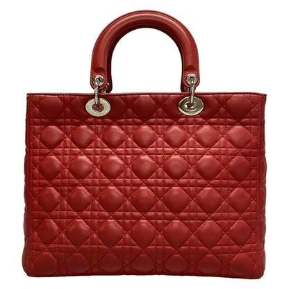 Dior/christian Dior Handbag Lady Dior Large Bag Red Leather