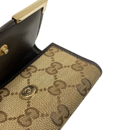 Gucci Key Case GG Pattern 268831 Light Brown X Dark Brown 6 Hooks Leather