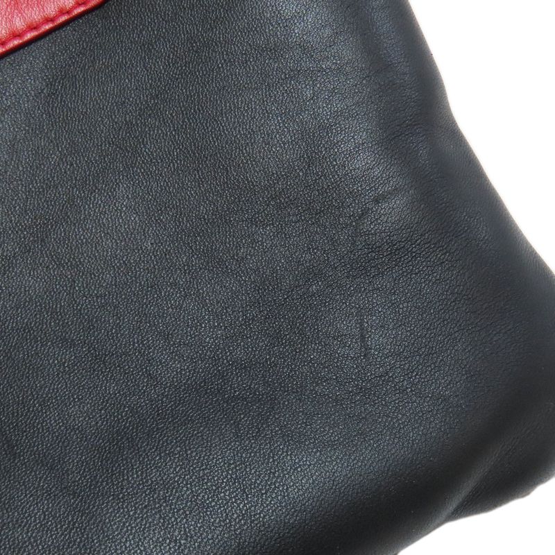 Chanel Coco Mark Bicolor Clutch Bag Leather Women