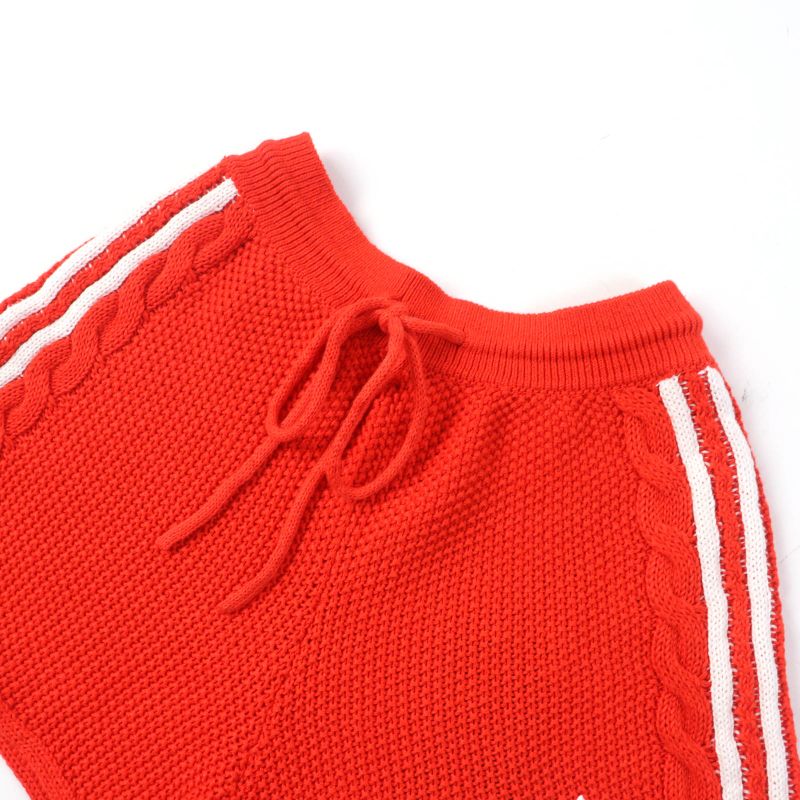 Gucci Adidas 693835 Linen Cotton Trefoil Embroidered Knit Shorts Orange M Made