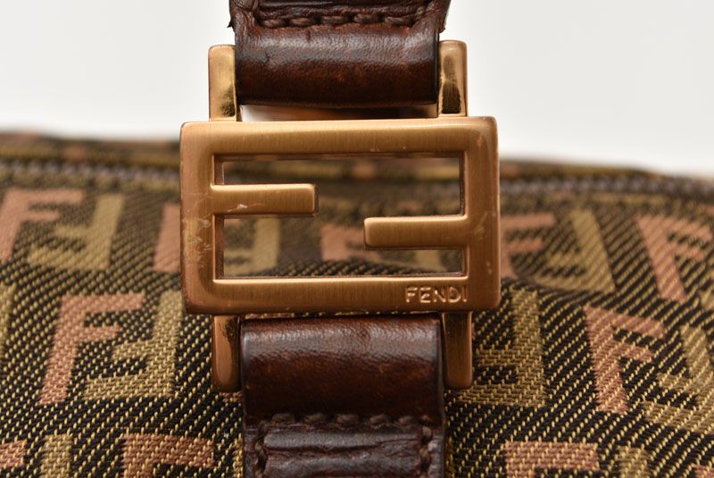 Fendi Bag Mini Boston Bag Fendi Zucca Pattern 8bl068 Khaki Brown