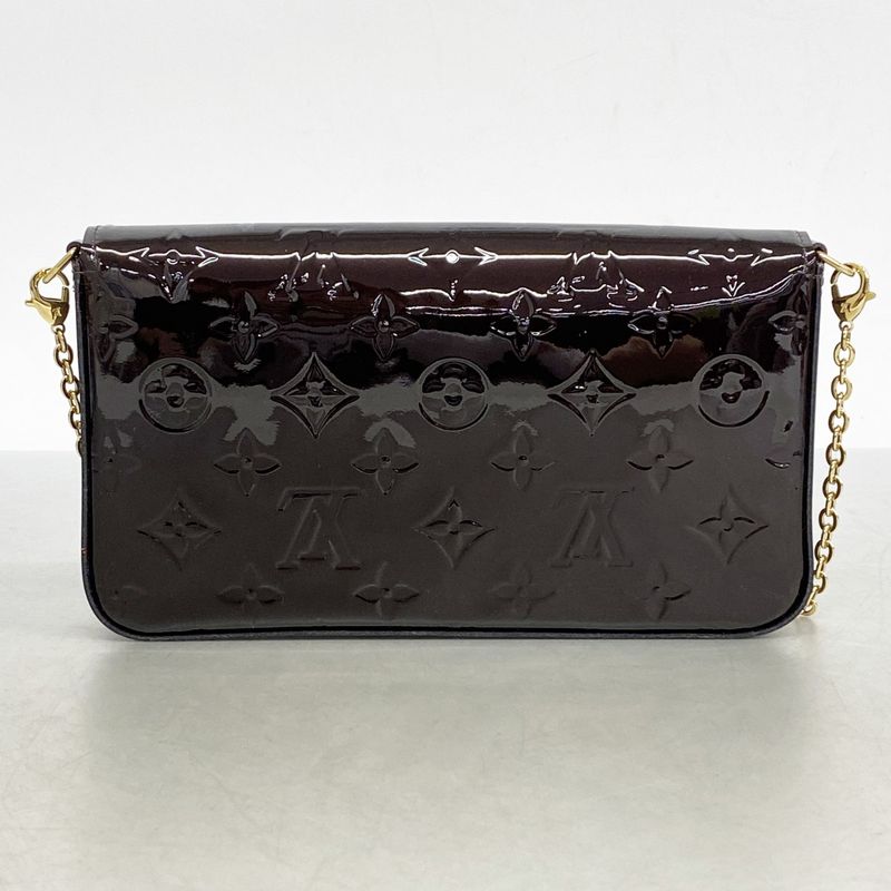Louis Vuitton Shoulder Wallet Vernis Pochette Felicie M61267 Amarante Women's