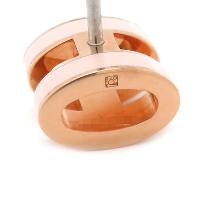 Hermes Earrings Pop Ash Hearrings Mini Metal Enamel Rose Dragee and Pink Gold