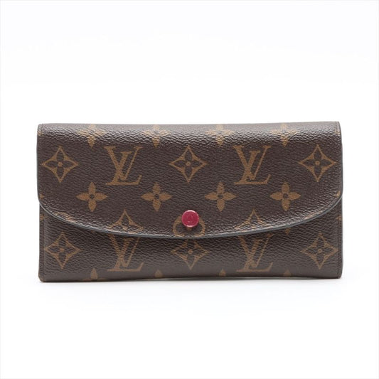 Louis Vuitton Monogram Portefeuille Emilie Zipper Long Wallet M41943 Brown ×