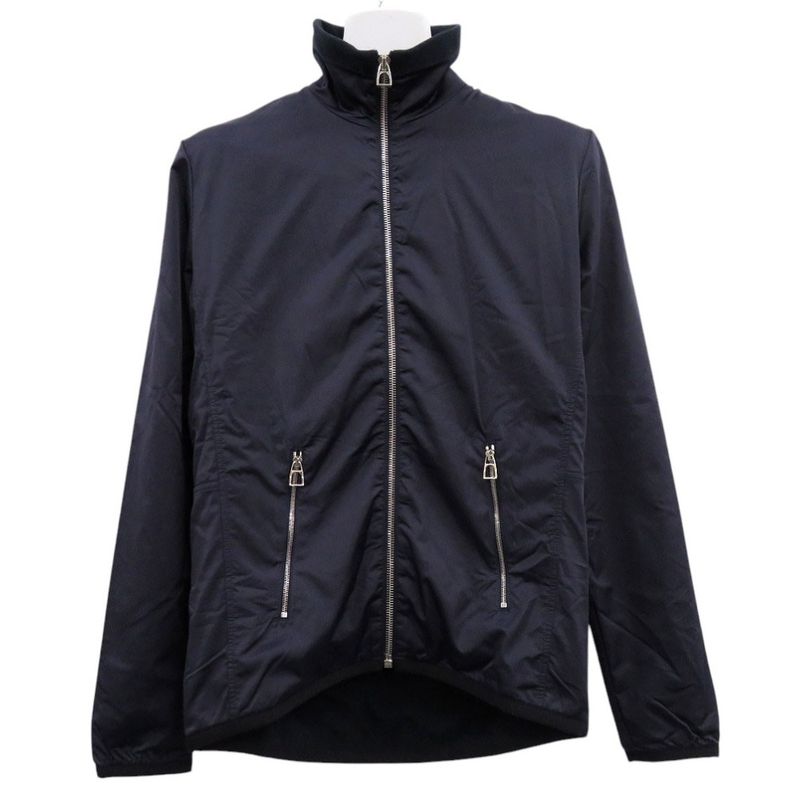 Hermes Warm Up Fleece Jacket 800165e Nylon Jacket Navy 0935 Hermes
