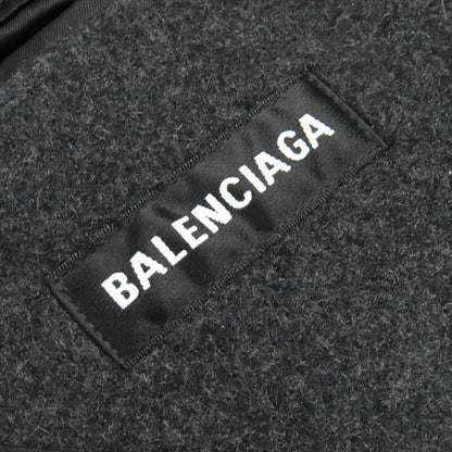Balenciaga 595272 Shifted COAT 100% Cashmere Long Coat With Logo Pattern