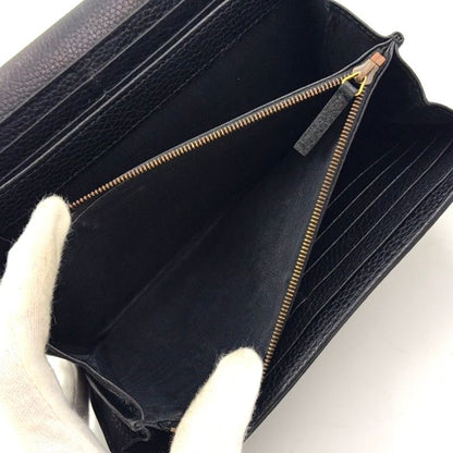 Gucci GG Marmont Chain Shoulder Chain Wallet Leather Black Shoulder Bag Gold