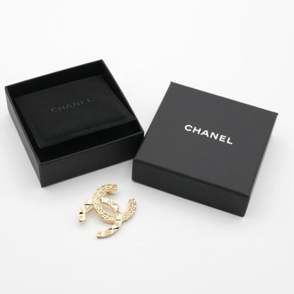 Chanel Brooch Corsage Gold Here Mark