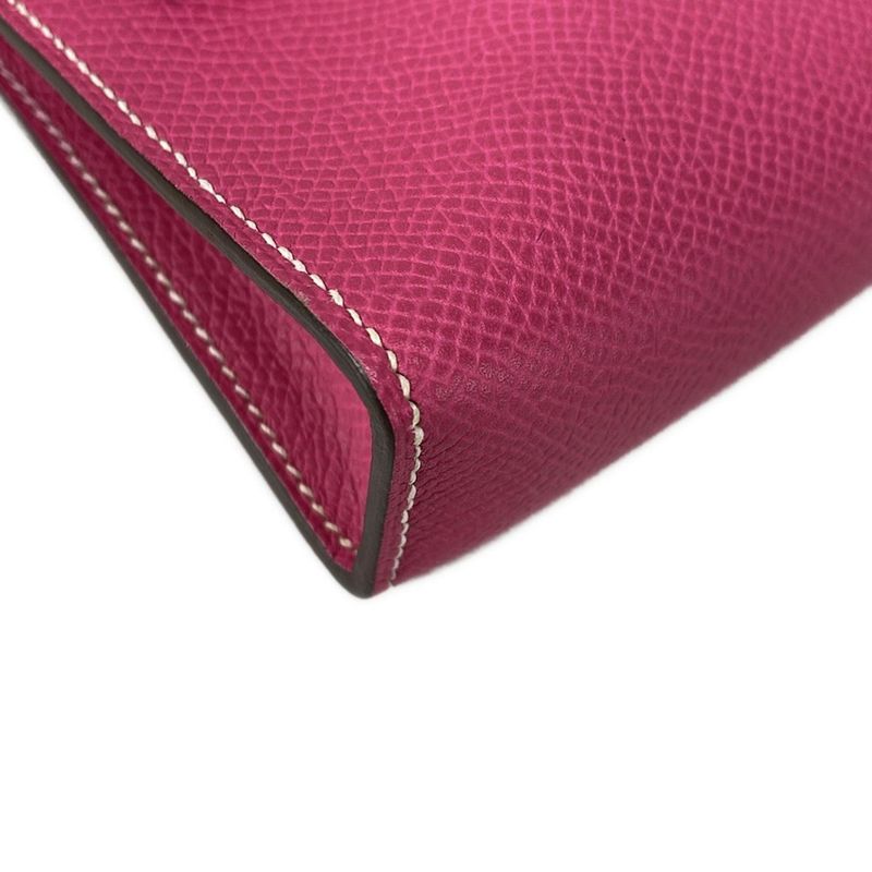Hermes Handbag Tiny Kelly Rose Tillian Outside Stitching/silver Hardware
