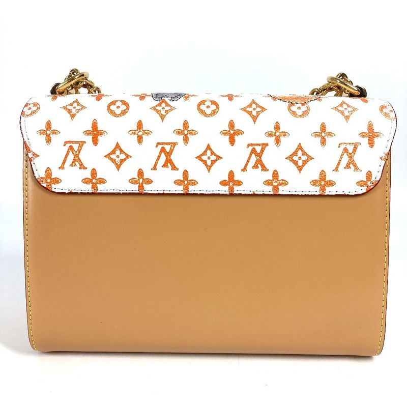 Louis Vuitton Shoulder Bag Sac Twist MM M44460 Monogram Canvas Bronze White