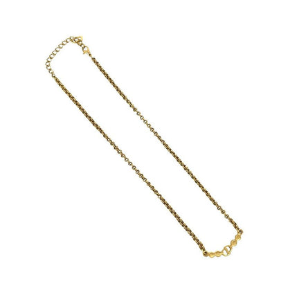 Christian Dior Vintage CD Logo Rhinestone Necklace Choker Pendant Gold 55413
