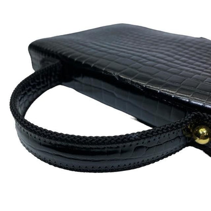 Christian DIOR Vintage Handbag Mini Bag Handbag Croc Shape Pressed Black