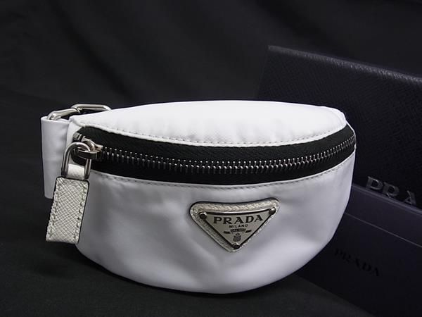 Prada 1tt095 Nylon Wrist Pouch Multi-case Small Bag Men Women White