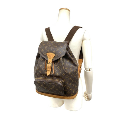 Louis Vuitton Montsouris Backpack Monogram Canvas M51135 Brown Gold Hardware