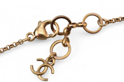 Chanel Necklace Pendant Chanel Coco Mark Bottle Motif Rhinestone Gold Black