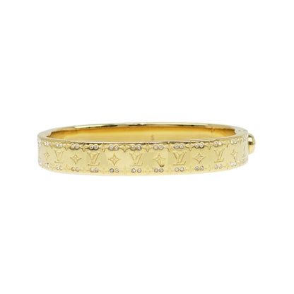 Louis Vuitton Rigid Bracelet Nanogram Strass M64860 Gold S Bangle