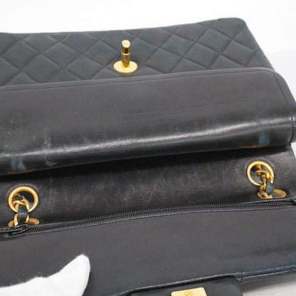 Chanel Shoulder Bag Matelasse Lambskin Black Gold Hardware Women