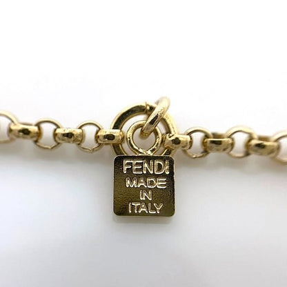 Fendi Long Necklace Gold Orange Multicolor Rare Excellent Condition