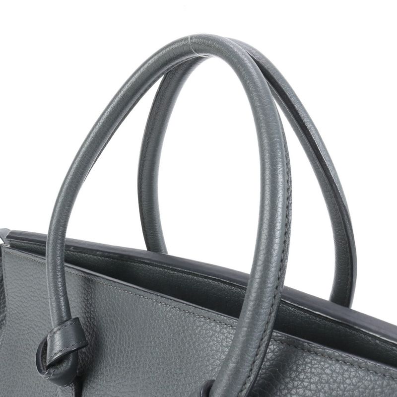 Celine Tie Bag Leather Tote Bag Shoulder Hand Gray Women's ERE Cw53-2
