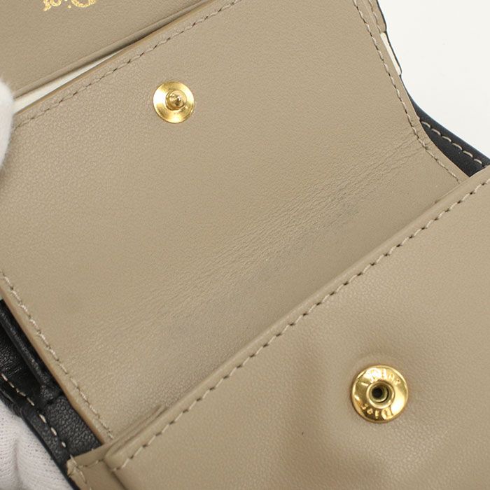 DIOR Bifold Wallet Dior Caro Bifold Wallet Leather Women