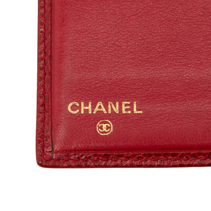 Chanel Coco Mark Card Case Business Card Holder Red Caviar Skin Ladies Chanel