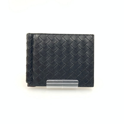 Bottega Veneta Intrecciato Bifold Wallet with Money Clip Black