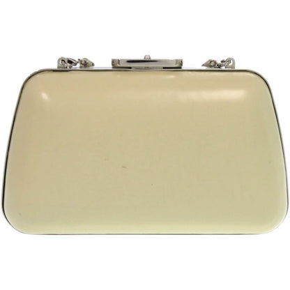 Balenciaga Gama 1 27276 Leather Metal Silver Hardware Ivory White Shoulder Bag