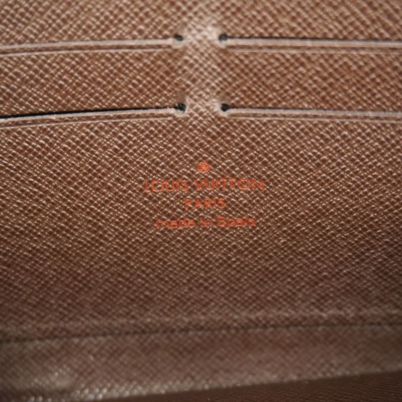 Louis Vuitton Long Wallet Damier Zippy Wallet N60015 Ebène Men Women Unisex