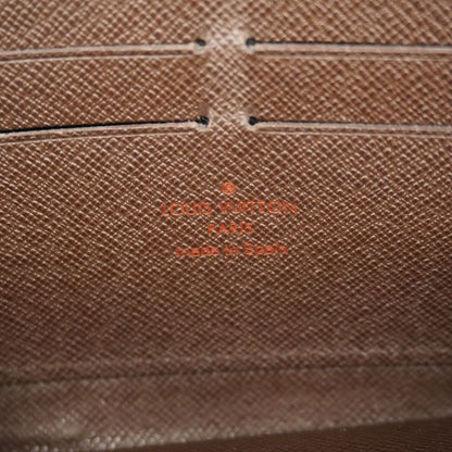 Louis Vuitton Long Wallet Damier Zippy Wallet N60015 Ebène Men Women Unisex