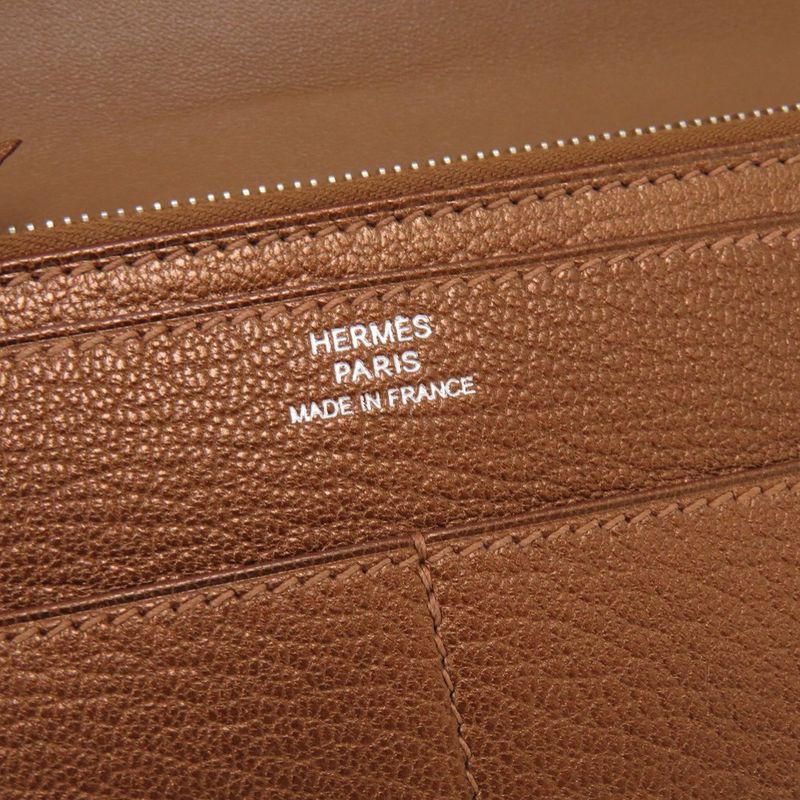 Hermes Dogon GM Midosuji Limited Chevre Bronze Silver Hardware □K Engraved Long