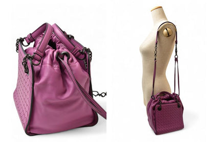 Bottega Veneta Handbag Shoulder Bag 2way Bottega Veneta Bag Drawstring Purple
