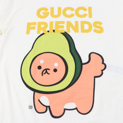 Gucci Pikarar 23AW 717422 Guccy Friends 100% Cotton Animal Print Short Sleeve