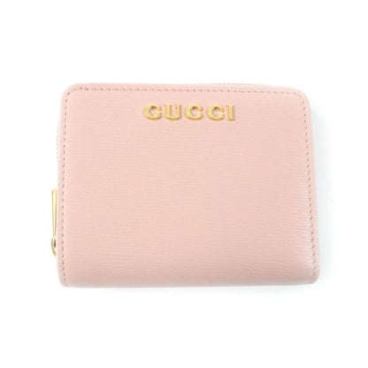 Gucci 772639 Script Mini Wallet With Logo Hardware Leather Bifold Wallet Light