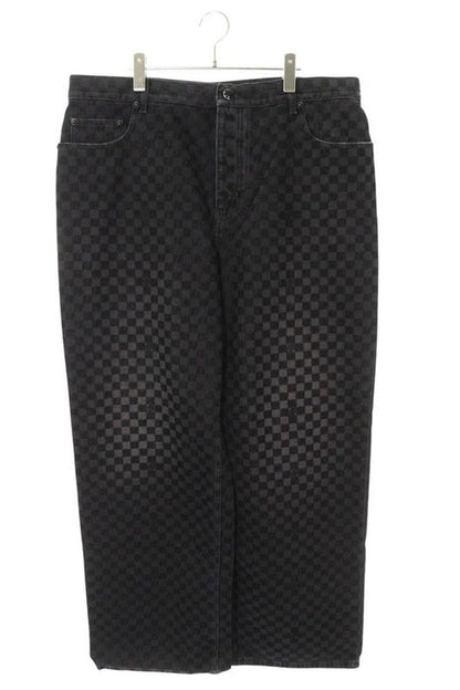 Louis Vuitton 25SS Rm251m CCU Hsd71w Flocked Damier Wide Denim Pants Men 40