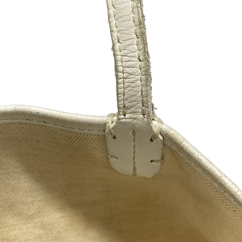 Goyard Tote Bag Saint Louis Junior White Marquise Leather
