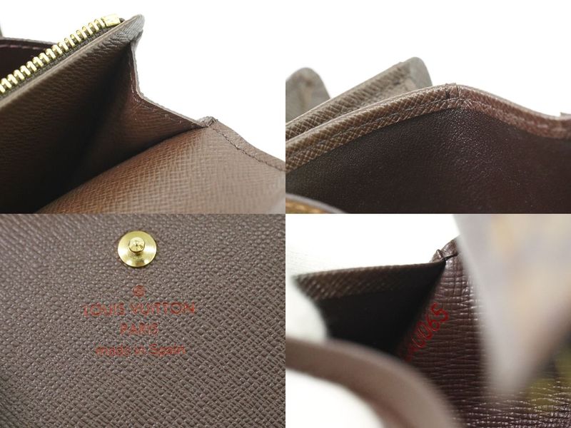 Authentic Louis Vuitton LV Portefeuille Trésor Damier Ebène Fold Wallet Brown